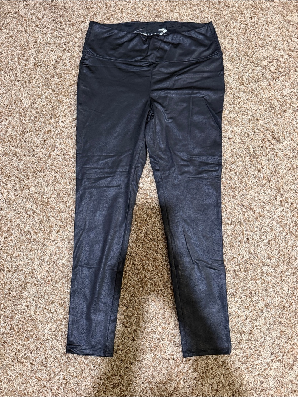 Seven7 Black Faux Leather Jeggings